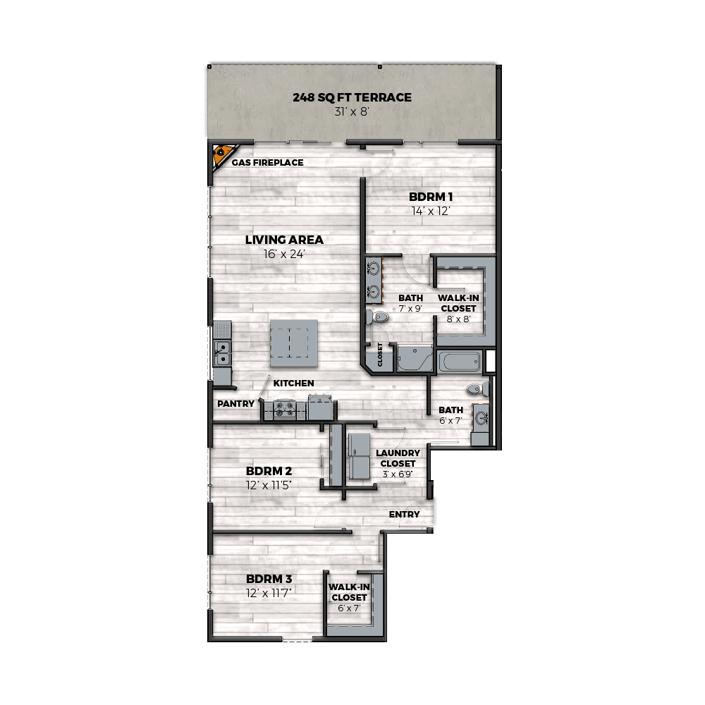 Triton Floor Plan Layout, Ebb Building at The Current of the Fox - Kimberly