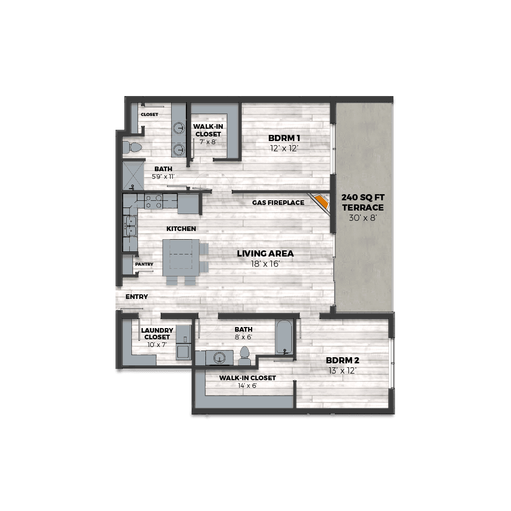 Axis East Floor Plan Layout, Oasis Building at THE CURRENT of the Fox - Kimberly