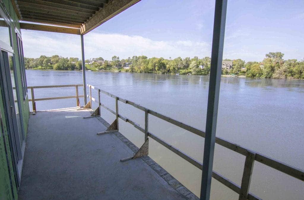 Waterfront Luxury Apartment Amenities - Balcony View of the Fox River
